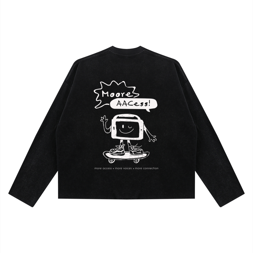 Unisex Vintage Wash Boxy  Waffle Raw Edge T-Shirt