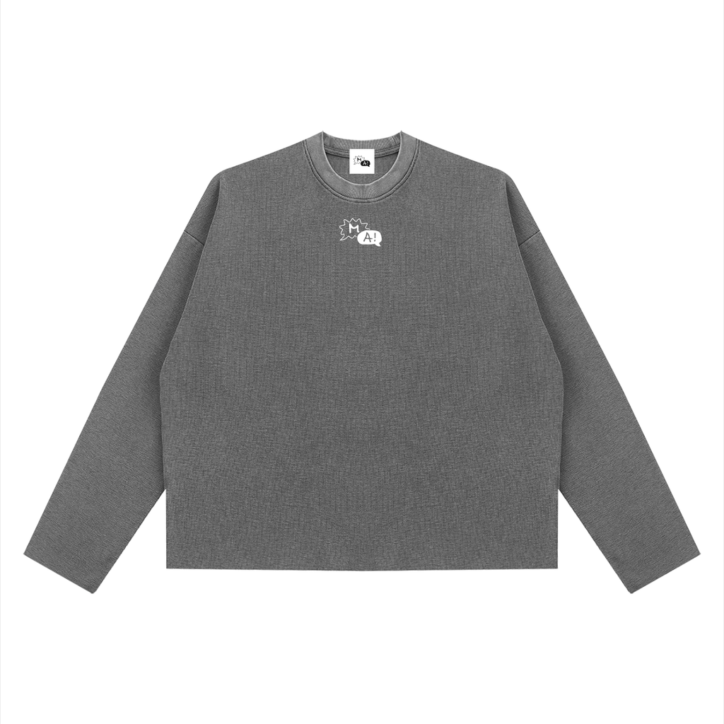Unisex Vintage Wash Boxy  Waffle Raw Edge T-Shirt