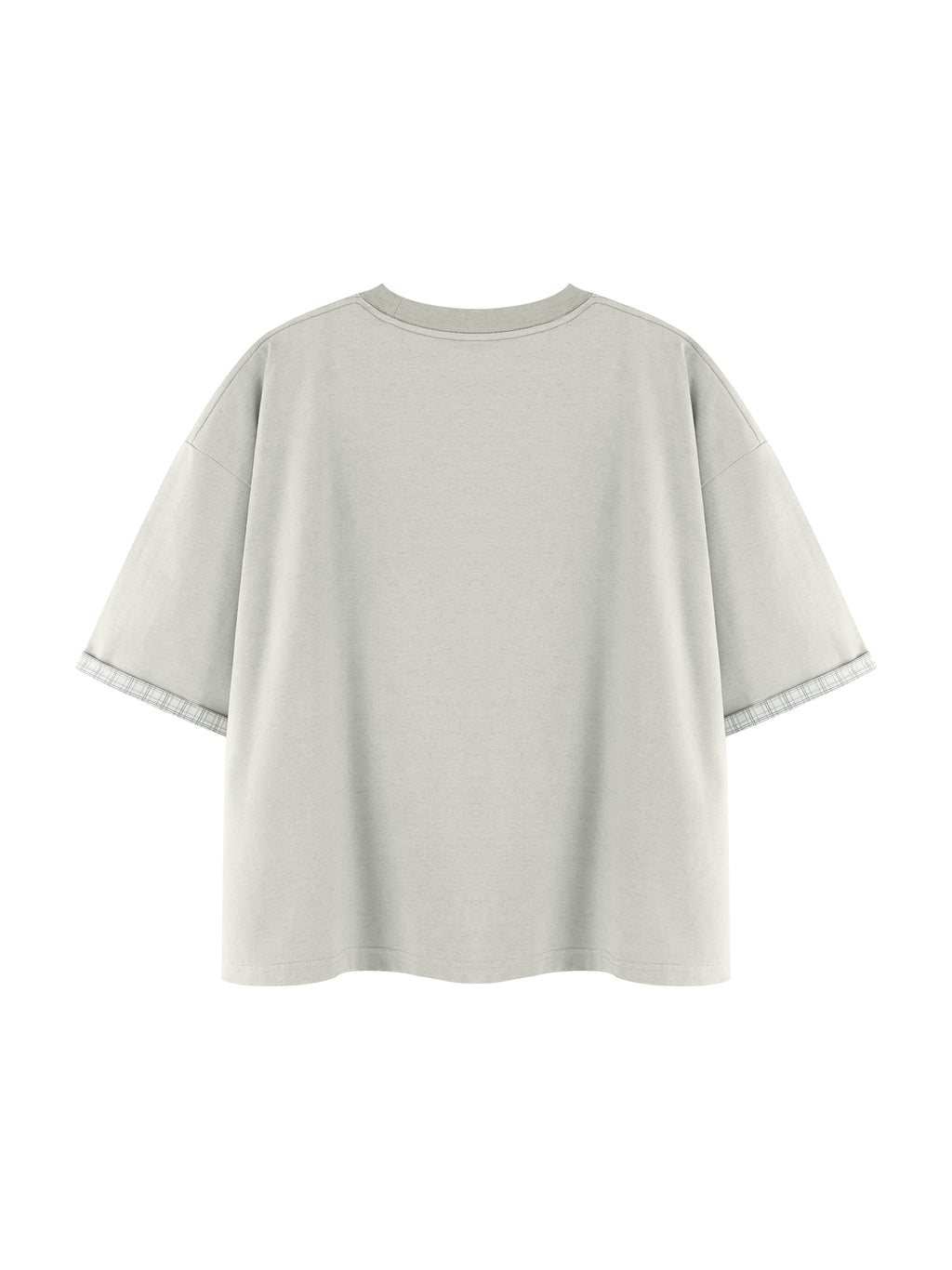 Unisex Boxy Plaid-Lined Double-Face T-Shirt