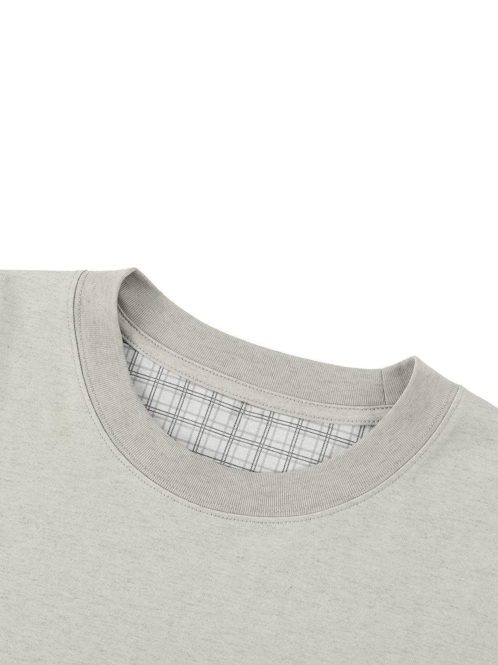 Unisex Boxy Plaid-Lined Double-Face T-Shirt